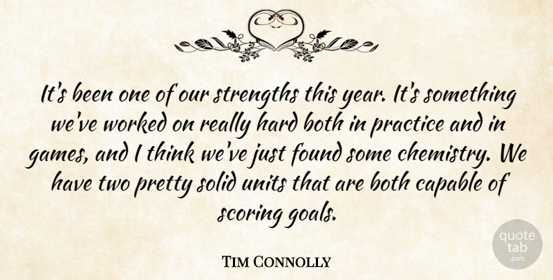 Tim Connolly Quote About Both, Capable, Found, Hard, Practice: Its Been One Of Our...