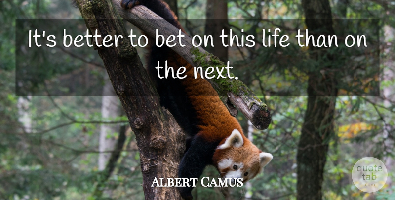 Albert Camus Quote About Next, This Life: Its Better To Bet On...