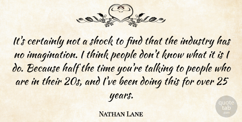 Nathan Lane Quote About Certainly, Half, People, Shock, Time: Its Certainly Not A Shock...