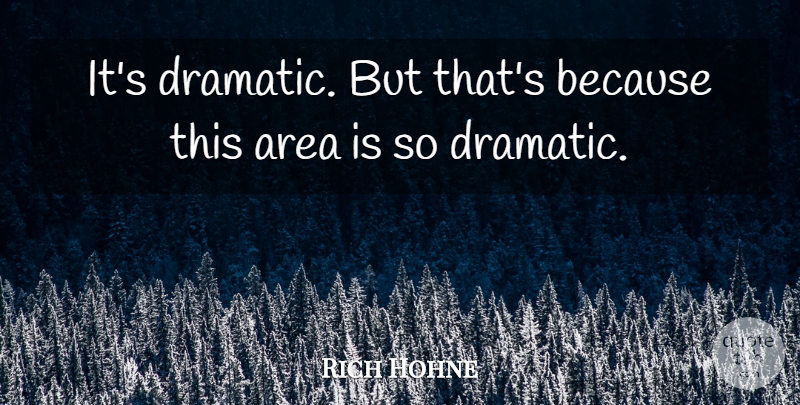 Rich Hohne Quote About Area: Its Dramatic But Thats Because...