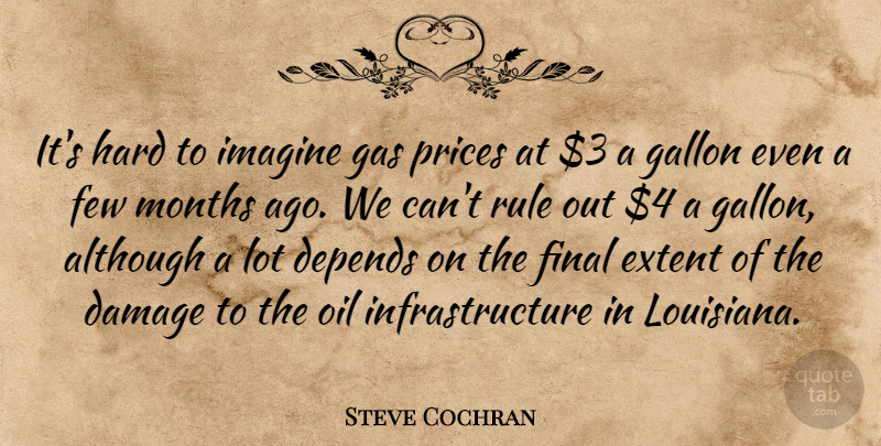 Steve Cochran Quote About Although, Damage, Depends, Extent, Few: Its Hard To Imagine Gas...