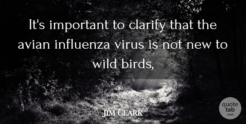 Jim Clark Quote About Clarify, Virus, Wild: Its Important To Clarify That...