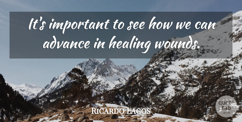 Ricardo Lagos Quote About Healing, Important, Wounds: Its Important To See How...