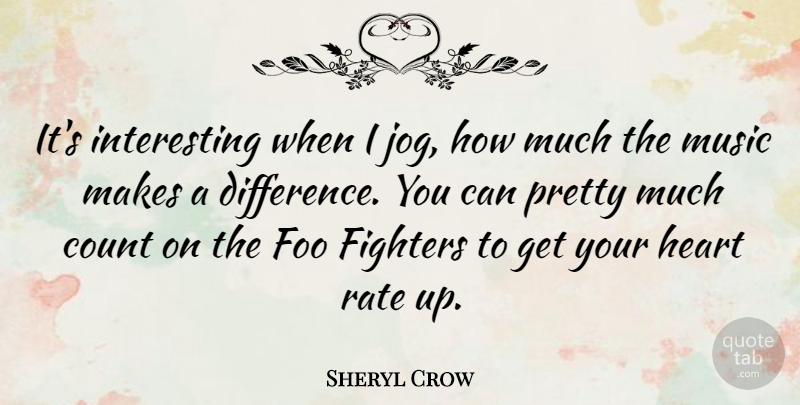 Sheryl Crow Quote About Heart, Differences, Interesting: Its Interesting When I Jog...