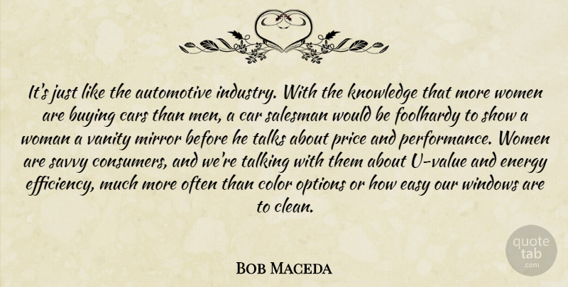 Bob Maceda Quote About Buying, Car, Cars, Color, Easy: Its Just Like The Automotive...