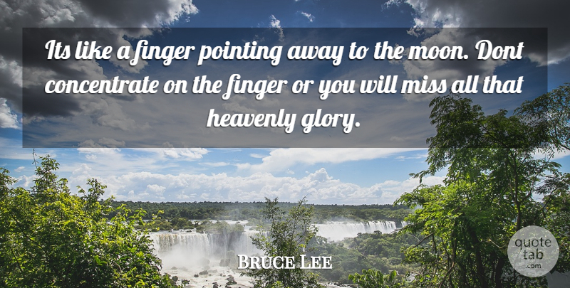 Bruce Lee Quote About Inspirational, Inspiring, Moon: Its Like A Finger Pointing...