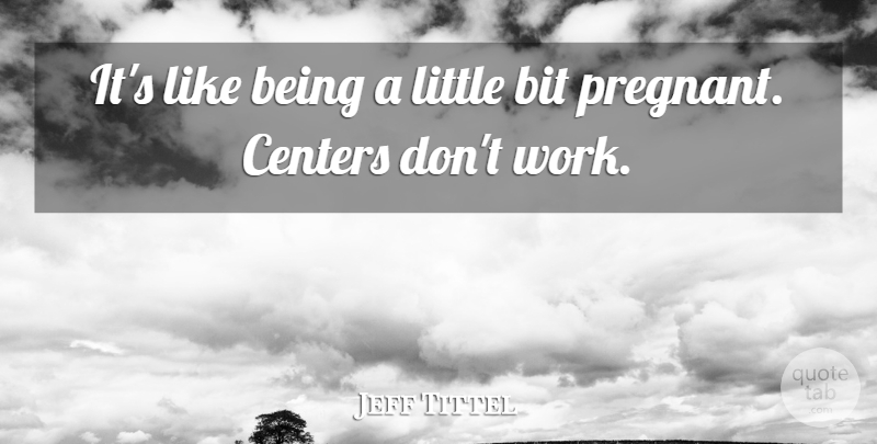 Jeff Tittel Quote About Bit, Centers, Work: Its Like Being A Little...