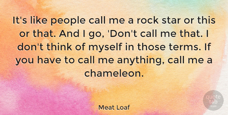 Meat Loaf Quote About Stars, Thinking, Rocks: Its Like People Call Me...