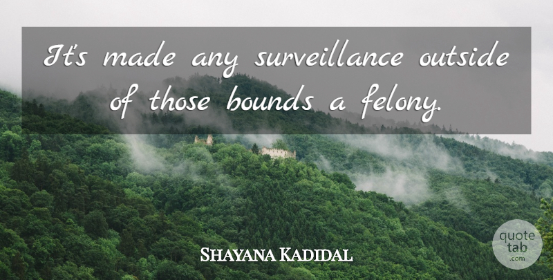 Shayana Kadidal Quote About Bounds, Outside: Its Made Any Surveillance Outside...