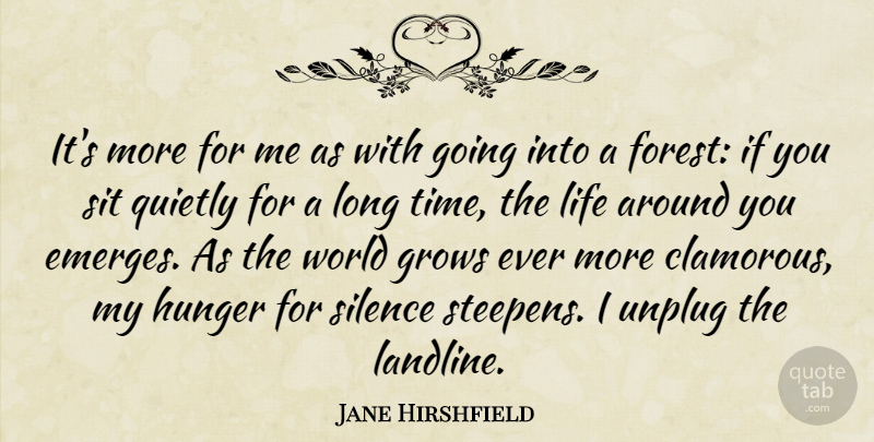 Jane Hirshfield Quote About Long, Silence, World: Its More For Me As...