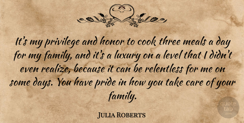 Julia Roberts Quote About Pride, Luxury, Honor: Its My Privilege And Honor...