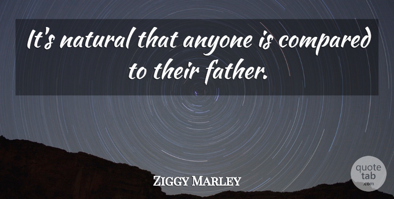 Ziggy Marley Quote About Father, Natural: Its Natural That Anyone Is...