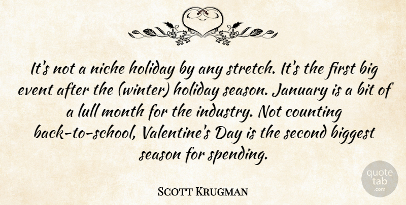 Scott Krugman Quote About Biggest, Bit, Counting, Event, Holiday: Its Not A Niche Holiday...