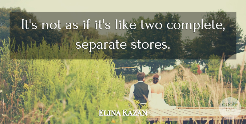 Elina Kazan Quote About Separate: Its Not As If Its...