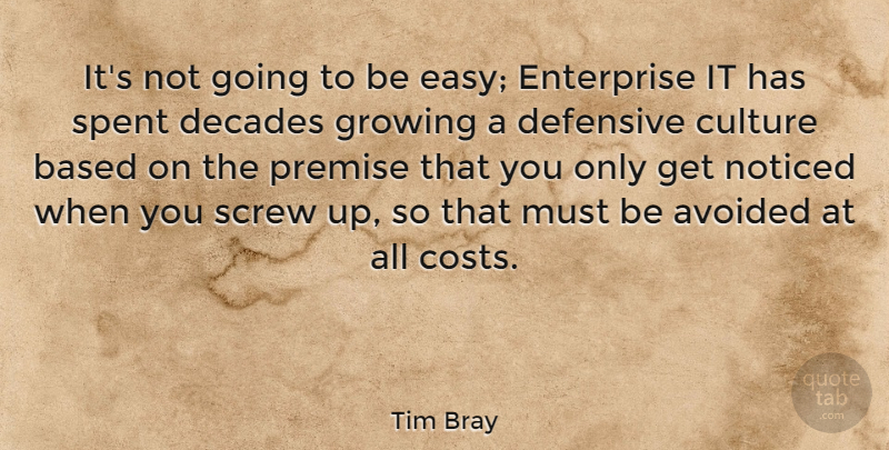 Tim Bray Quote About Avoided, Based, Decades, Defensive, Enterprise: Its Not Going To Be...