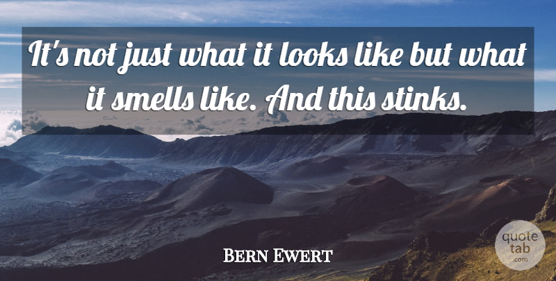 Bern Ewert Quote About Looks, Smells: Its Not Just What It...