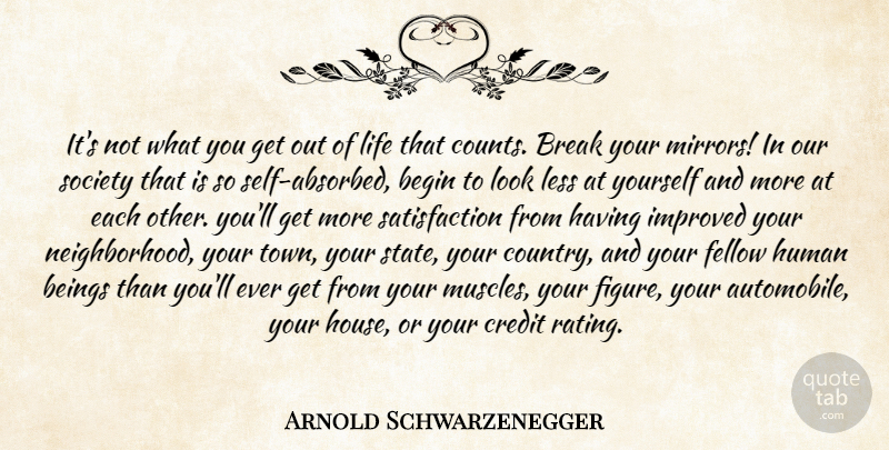 Arnold Schwarzenegger Quote About Sports, Country, Mirrors: Its Not What You Get...