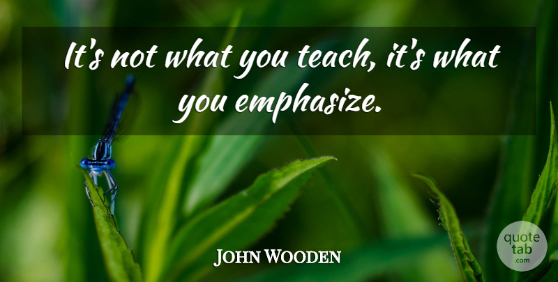 John Wooden Quote About Basketball, Coaching, Teach: Its Not What You Teach...