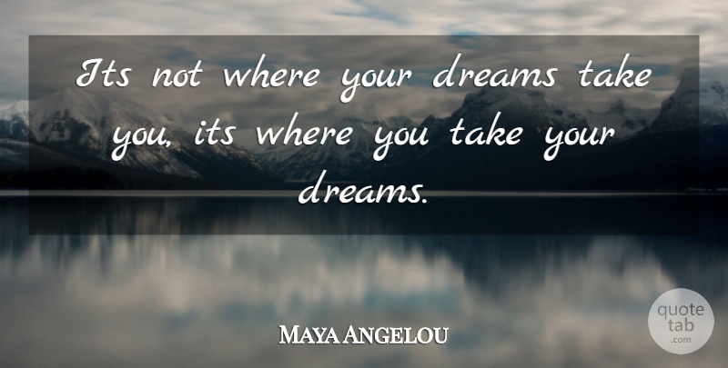 Maya Angelou Quote About Dream, Your Dreams: Its Not Where Your Dreams...