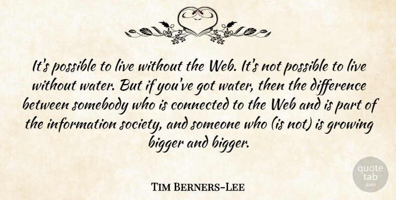 Tim Berners-Lee Quote About Differences, Water, Growing: Its Possible To Live Without...