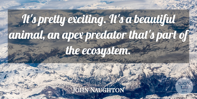 John Naughton Quote About Apex, Beautiful, Predator: Its Pretty Exciting Its A...