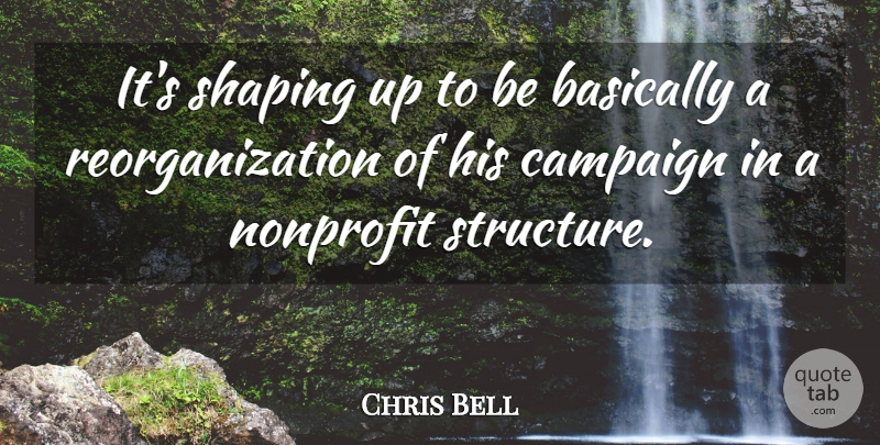 Chris Bell Quote About Basically, Campaign, Nonprofit, Shaping: Its Shaping Up To Be...