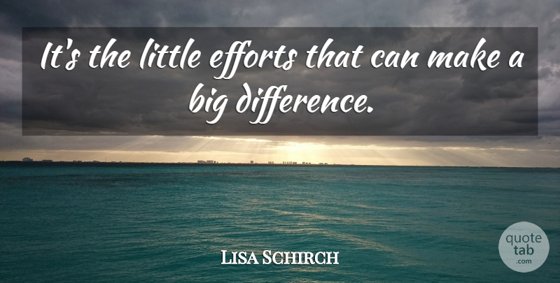 Lisa Schirch Quote About Efforts: Its The Little Efforts That...