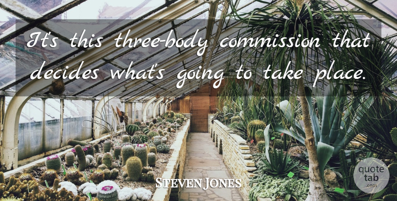 Steven Jones Quote About Commission, Decides: Its This Three Body Commission...