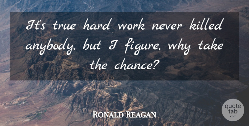 Ronald Reagan Quote About Funny, Hilarious, Work: Its True Hard Work Never...