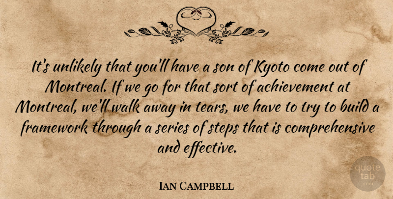 Ian Campbell Quote About Achievement, Build, Framework, Kyoto, Series: Its Unlikely That Youll Have...