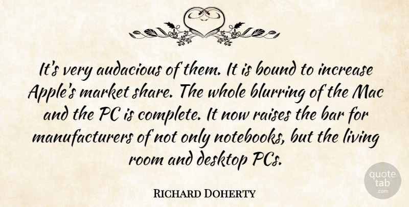 Richard Doherty Quote About Audacious, Bar, Bound, Desktop, Increase: Its Very Audacious Of Them...