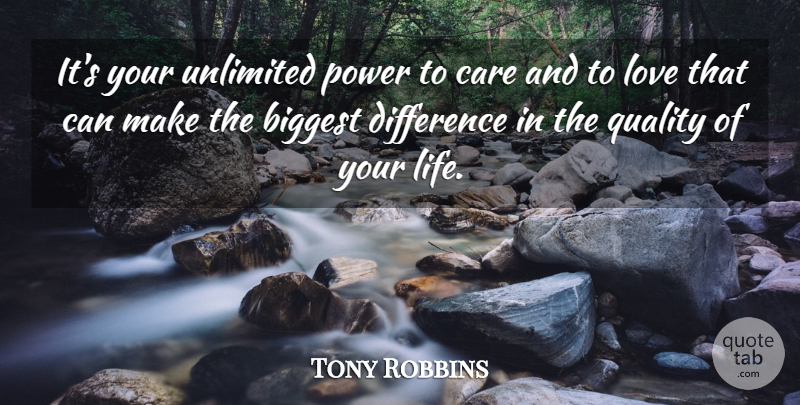 Tony Robbins Quote About Love You, Love Life, Differences: Its Your Unlimited Power To...