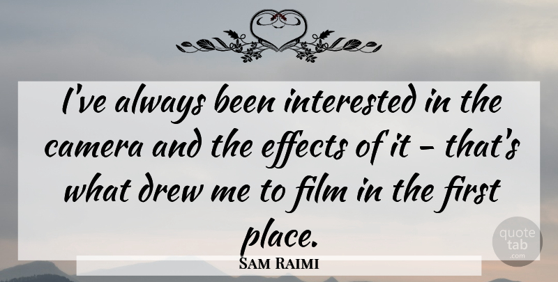 Sam Raimi Quote About Firsts, Cameras, Film: Ive Always Been Interested In...