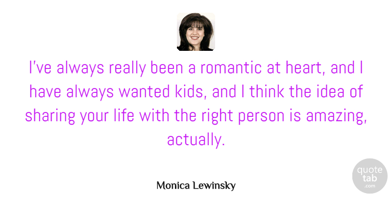 Monica Lewinsky Quote About Amazing, Life, Romantic, Sharing: Ive Always Really Been A...