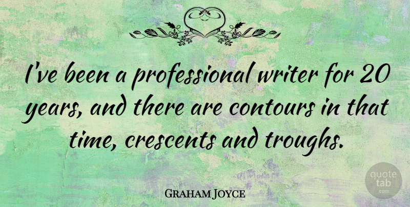 Graham Joyce Quote About Years, Crescent, Trough: Ive Been A Professional Writer...