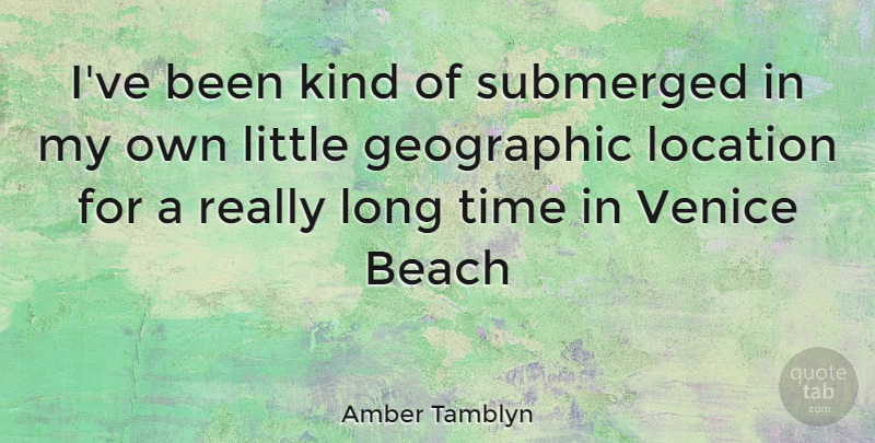 Amber Tamblyn Quote About Beach, Venice, Long: Ive Been Kind Of Submerged...
