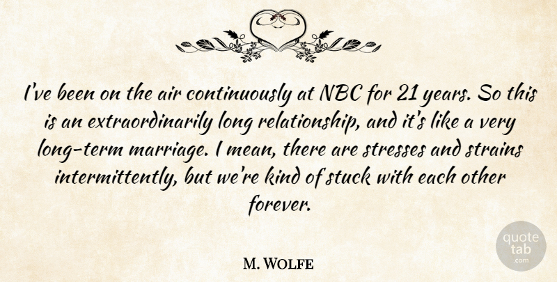 M. Wolfe Quote About Air, Nbc, Stuck: Ive Been On The Air...
