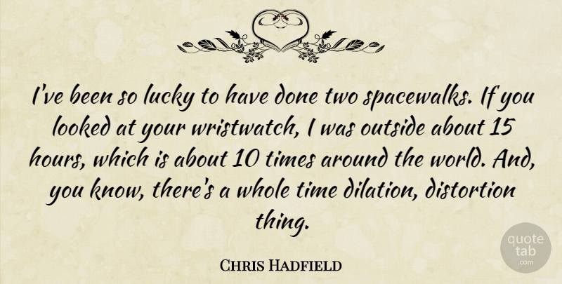 Chris Hadfield Quote About Looked, Time: Ive Been So Lucky To...