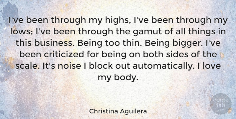 Christina Aguilera Quote About Block, Body, Noise: Ive Been Through My Highs...