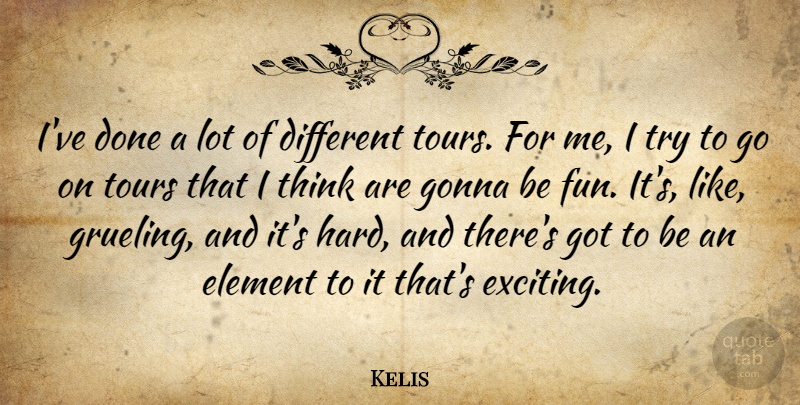 Kelis Quote About Gonna, Tours: Ive Done A Lot Of...