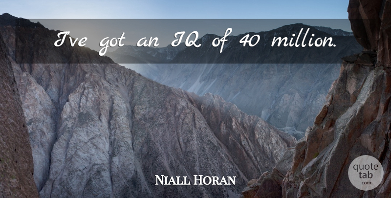 Niall Horan Quote About Millions: Ive Got An Iq Of...