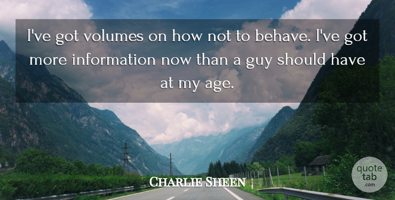 Charlie Sheen Quote About Birthday, Should Have, Guy: Ive Got Volumes On How...