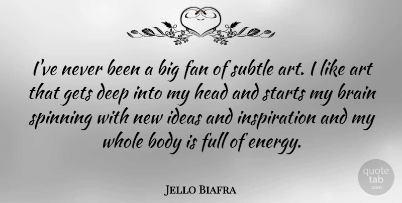 Jello Biafra Quote About Art, Inspiration, Ideas: Ive Never Been A Big...