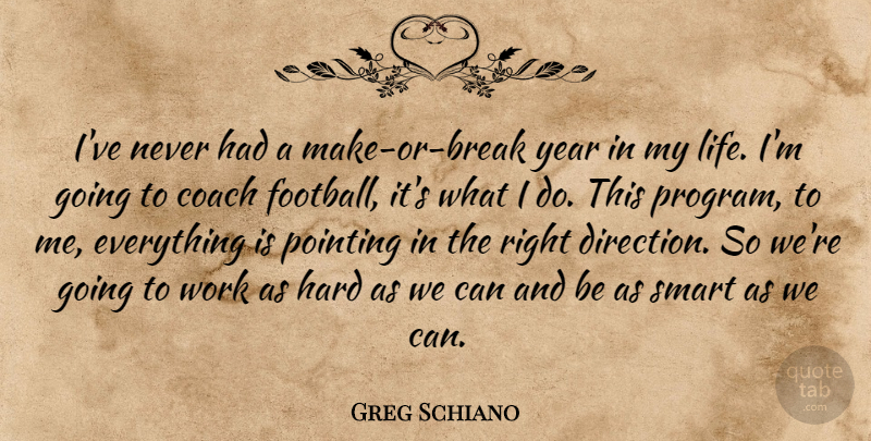 Greg Schiano Quote About Coach, Hard, Pointing, Smart, Work: Ive Never Had A Make...