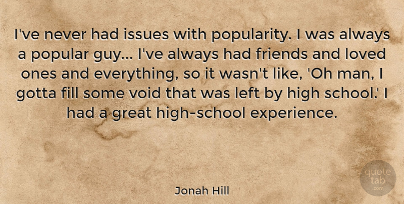 Jonah Hill Quote About School, Men, Issues: Ive Never Had Issues With...