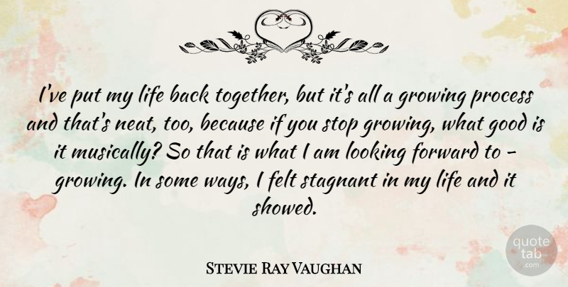 Stevie Ray Vaughan Quote About Together, Growing, Way: Ive Put My Life Back...
