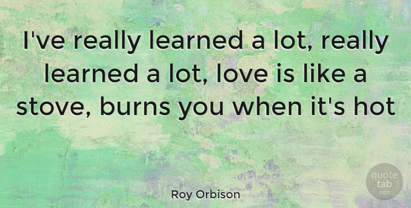 Roy Orbison Quote About Love Is, Hot, Love Is Like: Ive Really Learned A Lot...