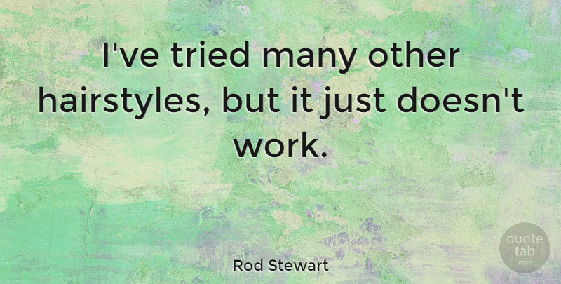 Rod Stewart Quote About Work: Ive Tried Many Other Hairstyles...