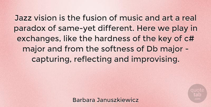 Barbara Januszkiewicz Quote About Art, Real, Play: Jazz Vision Is The Fusion...