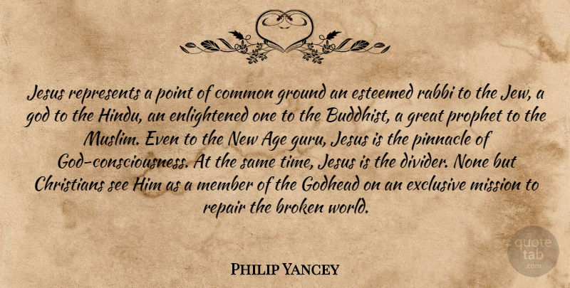 Philip Yancey Quote About Christian, Buddhist, Jesus: Jesus Represents A Point Of...